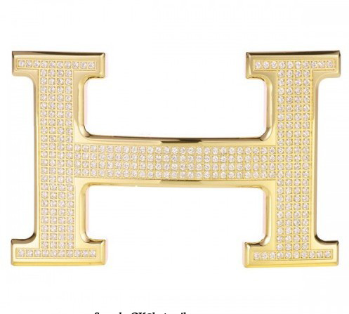 Hermes 18k Gold Plated H Buckle with Full Diamonds